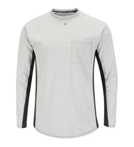 Bulwark MPS8GY Men's FR Long Sleeve Base Layer with Concealed Chest Pocket