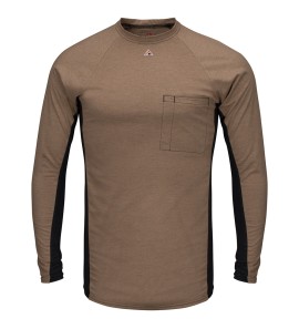 Bulwark MPS8KH Men's FR Long Sleeve Base Layer with Concealed Chest Pocket