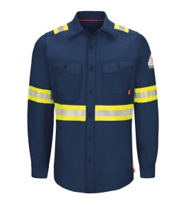 Bulwark QS40NE iQ Series Endurance Men's FR Enhanced Visibility Work Shirt