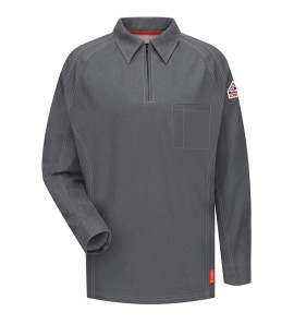 Bulwark QT12CH iQ Series? Comfort Knit Men's FR Long Sleeve Polo