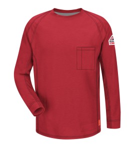 Bulwark QT32RD iQ Series? Comfort Knit Men's FR Long Sleeve T-Shirt