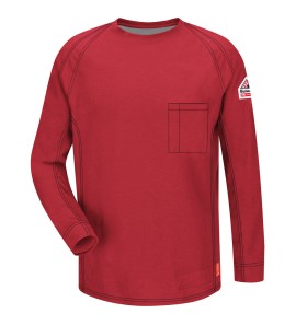 Bulwark QT32RD iQ Series? Comfort Knit Men's FR Long Sleeve T-Shirt