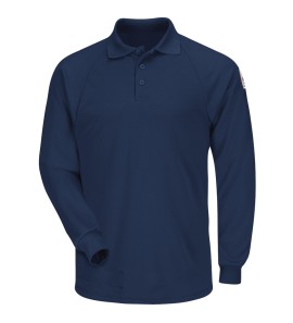 Bulwark SMP2NV Men's Classic Lightweight FR Long Sleeve Polo