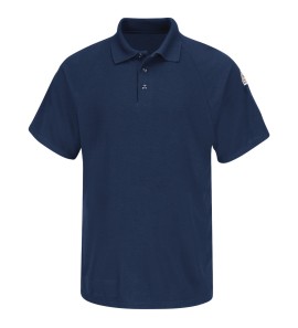 Bulwark SMP8NV Men's Classic Lightweight FR Short Sleeve Polo